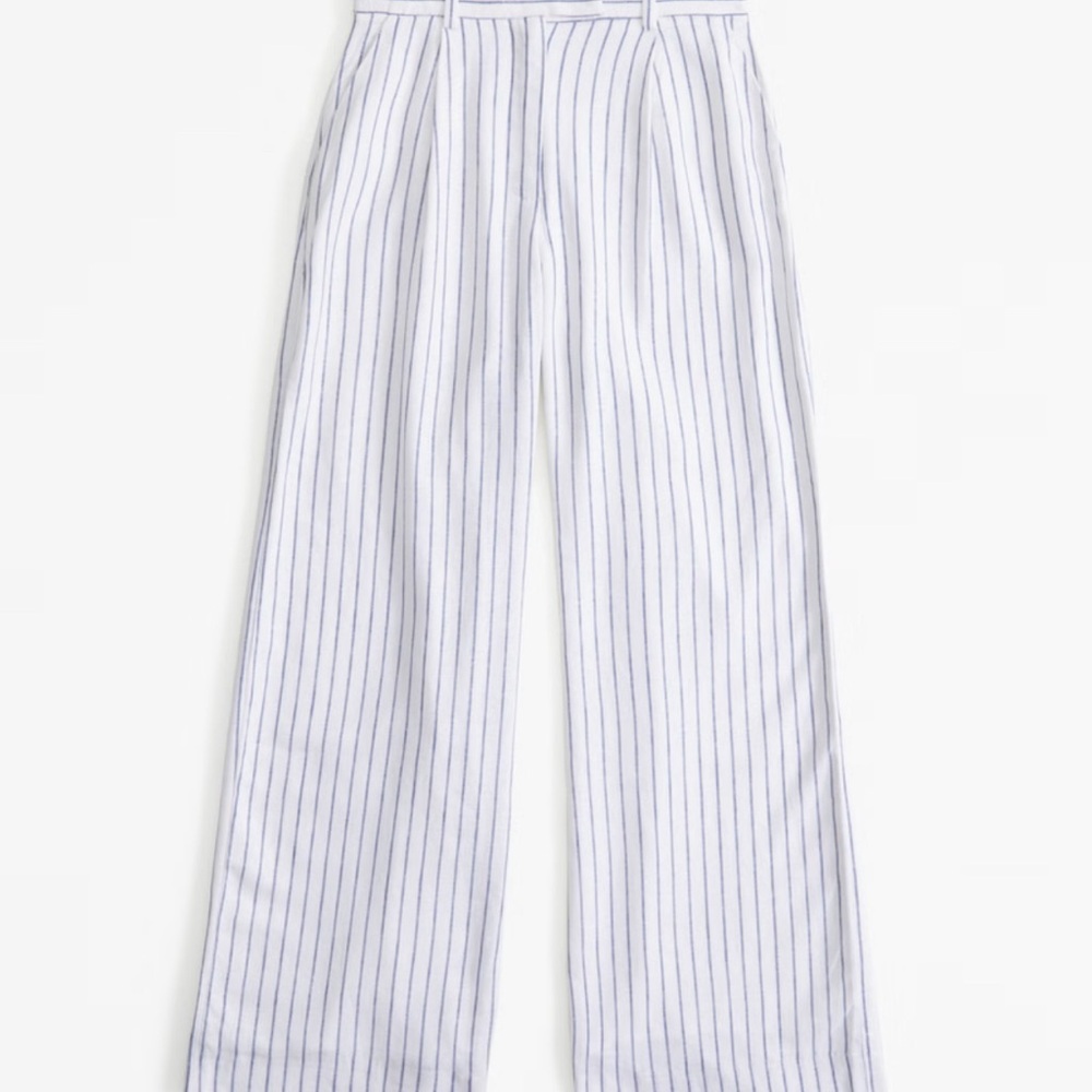 White and Blue Striped Pants